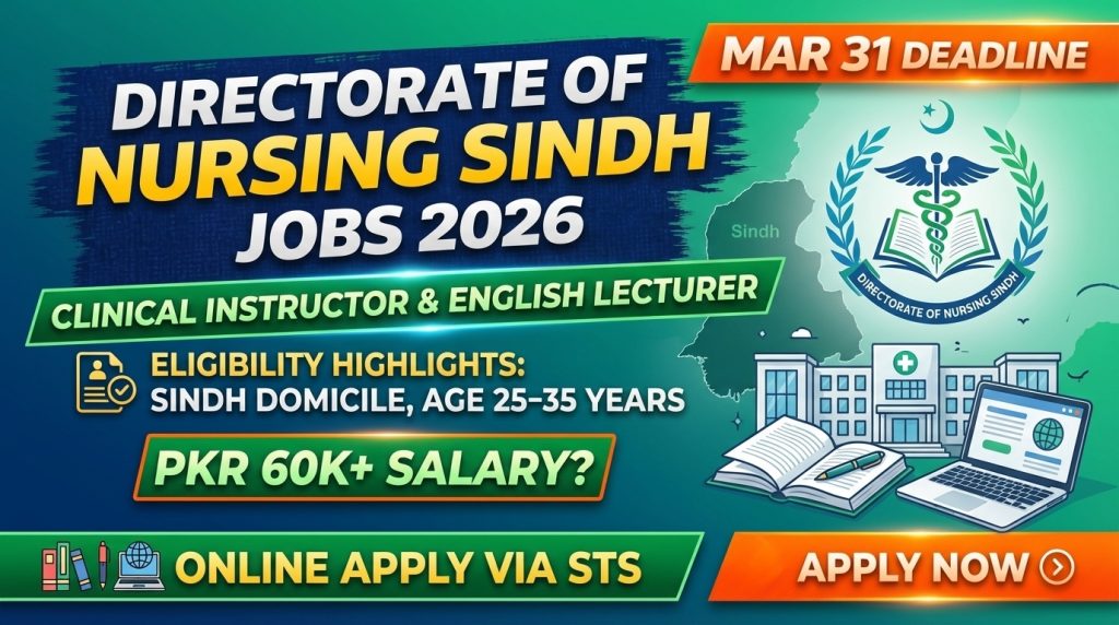 Directorate of Nursing Sindh Jobs 2026 – STS Online Apply